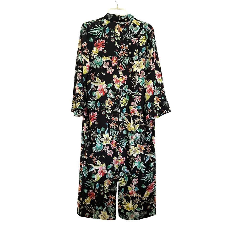 Zara TRF Tropical Floral Maxi Kimono Duster Cardigan size S/M - Picture 6 of 9